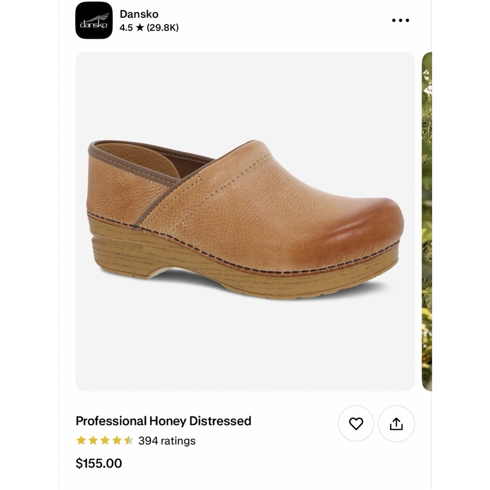 Dansko Professional Clog in Honey Distressed Leather
